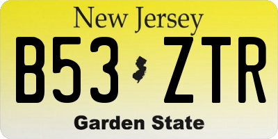 NJ license plate B53ZTR