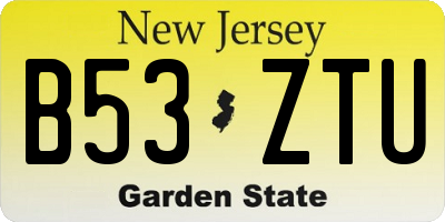 NJ license plate B53ZTU