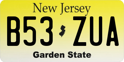 NJ license plate B53ZUA