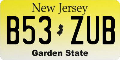 NJ license plate B53ZUB
