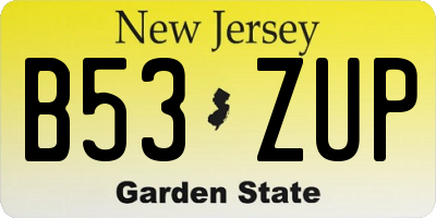 NJ license plate B53ZUP