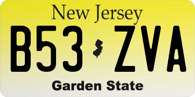 NJ license plate B53ZVA