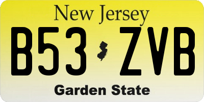 NJ license plate B53ZVB