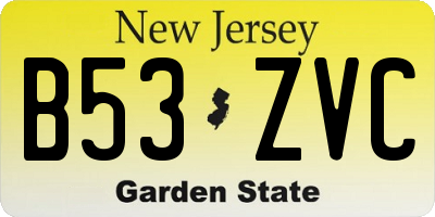 NJ license plate B53ZVC