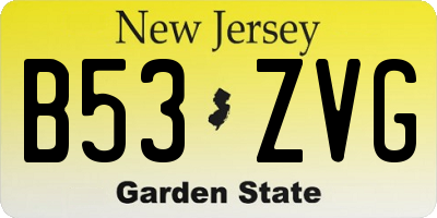 NJ license plate B53ZVG