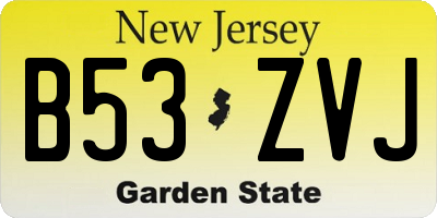 NJ license plate B53ZVJ