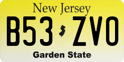NJ license plate B53ZVO