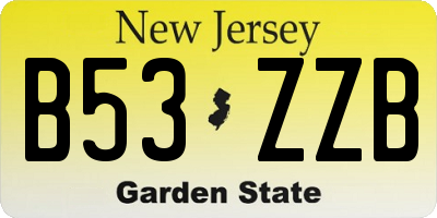 NJ license plate B53ZZB