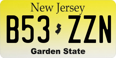 NJ license plate B53ZZN