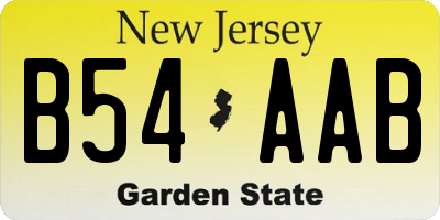 NJ license plate B54AAB