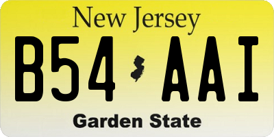 NJ license plate B54AAI