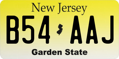NJ license plate B54AAJ