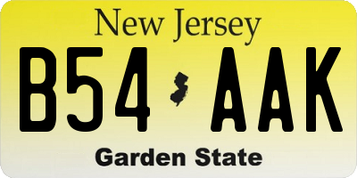 NJ license plate B54AAK