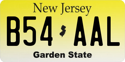 NJ license plate B54AAL