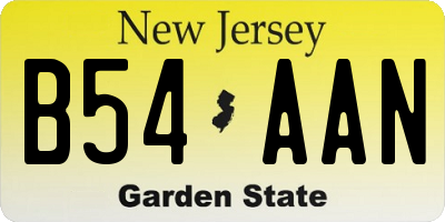 NJ license plate B54AAN