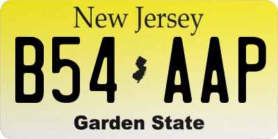 NJ license plate B54AAP