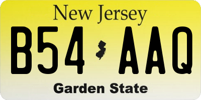 NJ license plate B54AAQ