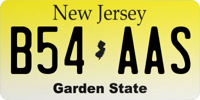 NJ license plate B54AAS