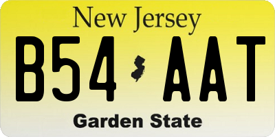NJ license plate B54AAT