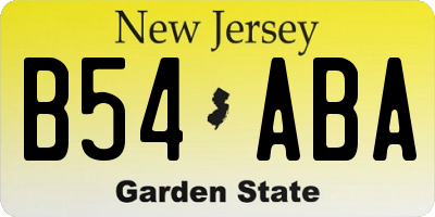 NJ license plate B54ABA