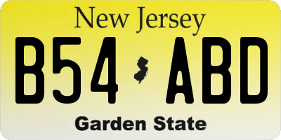 NJ license plate B54ABD