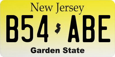 NJ license plate B54ABE