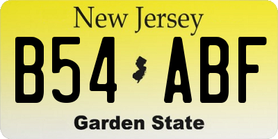 NJ license plate B54ABF