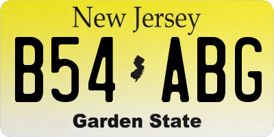 NJ license plate B54ABG