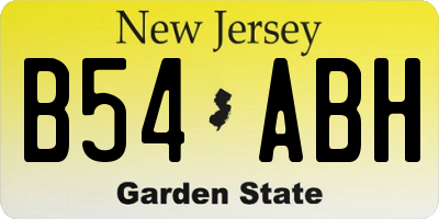 NJ license plate B54ABH