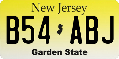 NJ license plate B54ABJ