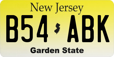 NJ license plate B54ABK