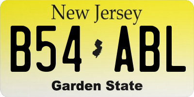 NJ license plate B54ABL