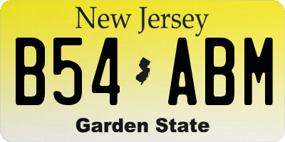NJ license plate B54ABM