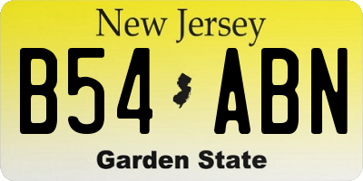 NJ license plate B54ABN