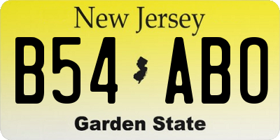 NJ license plate B54ABO