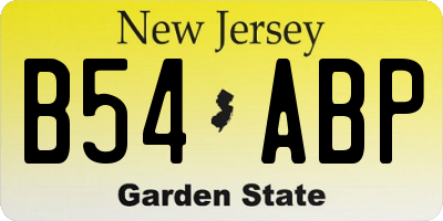 NJ license plate B54ABP