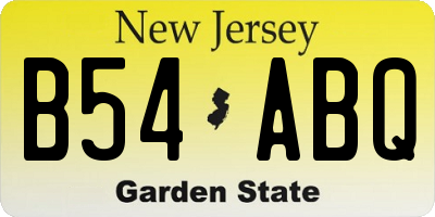 NJ license plate B54ABQ