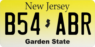 NJ license plate B54ABR
