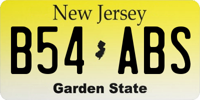 NJ license plate B54ABS
