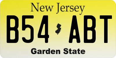 NJ license plate B54ABT