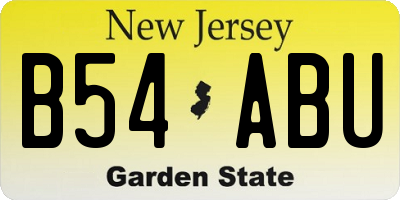 NJ license plate B54ABU