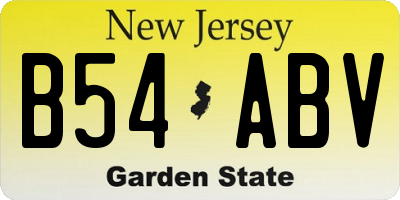 NJ license plate B54ABV