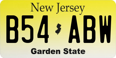 NJ license plate B54ABW