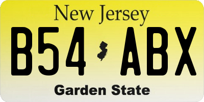 NJ license plate B54ABX