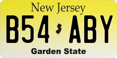 NJ license plate B54ABY