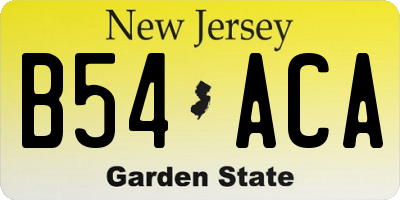 NJ license plate B54ACA