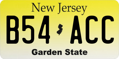 NJ license plate B54ACC