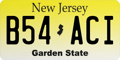 NJ license plate B54ACI