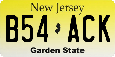 NJ license plate B54ACK