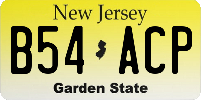 NJ license plate B54ACP